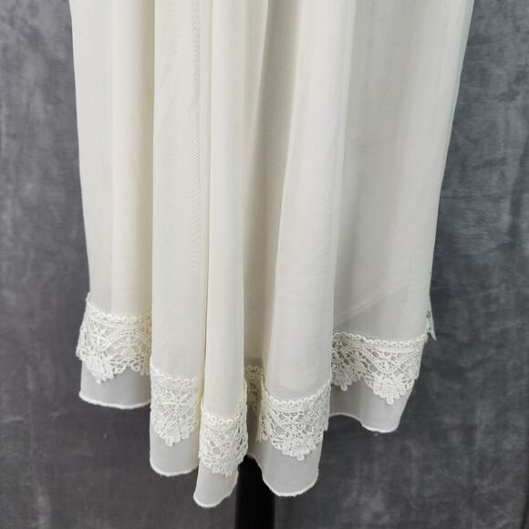 Altar’d State Slip Dress Women SMALL Off-White Lace Sleeveless Knee Length Lined - Picture 9 of 15